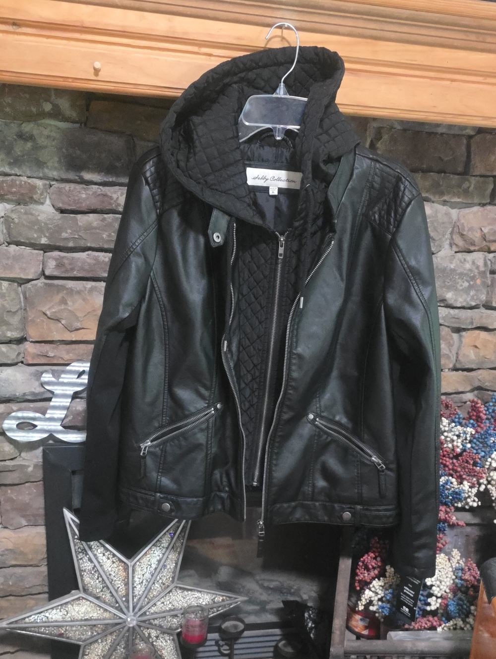 NWT Sebby Collection Faux Leather Moto Jacket Sz XL